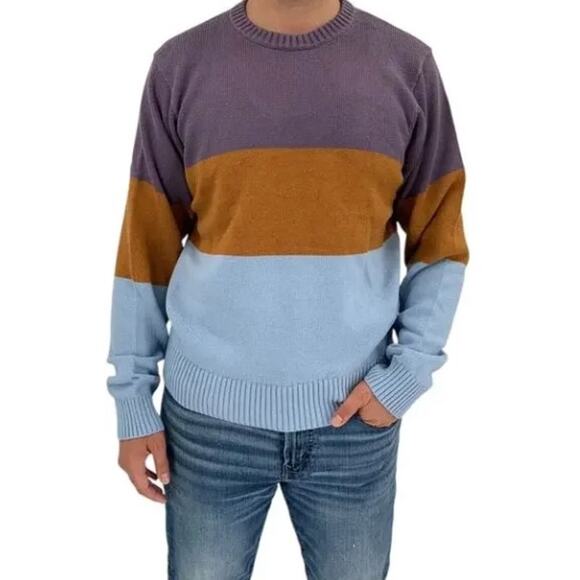 AYR Mens The Yachty Colorblock Sweater Extrafine Merino Wool Cotton Size M - Picture 2 of 10